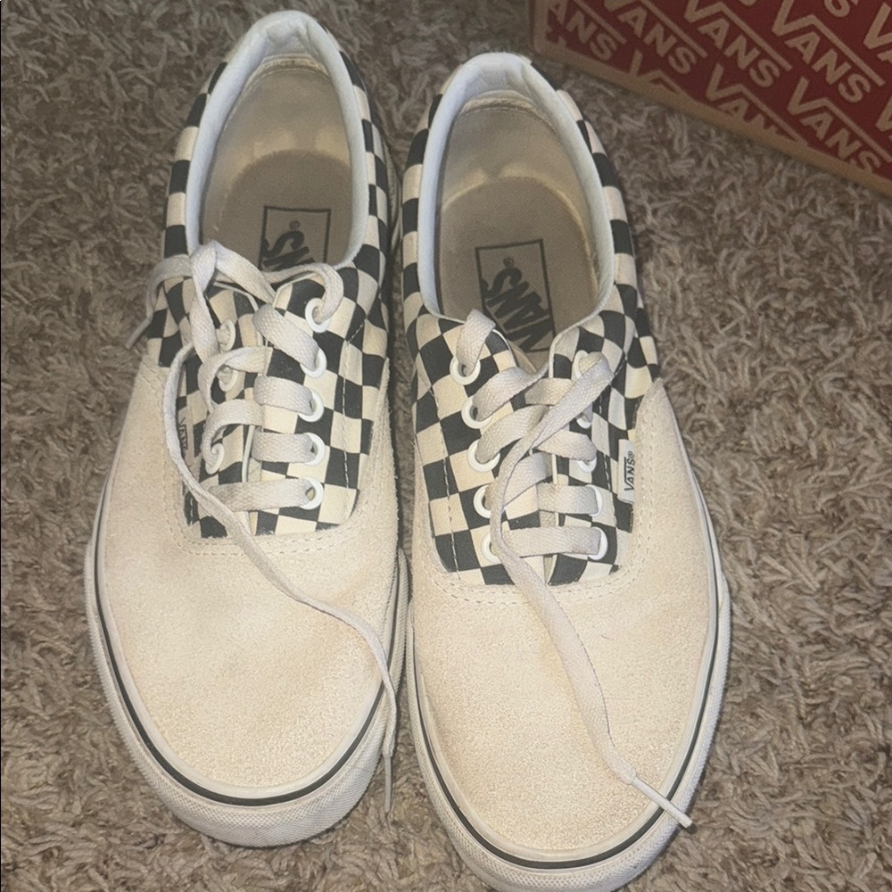 Like New Vans Black and White Checkerboard Shoes